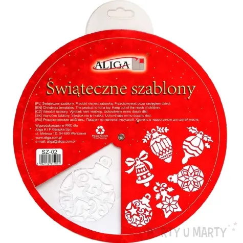 szablon dekoracyjny bombki boze narodzenie aliga 25x25 cm