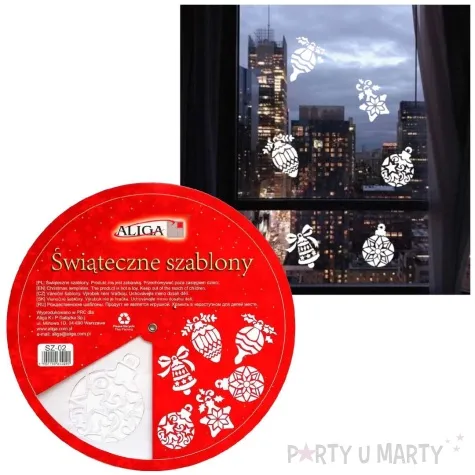 szablon dekoracyjny bombki boze narodzenie aliga 25x25 cm