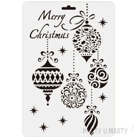 szablon dekoracyjny boze narodzenie merry christmas bombki aliga 17x26 cm