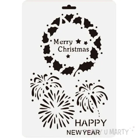 szablon dekoracyjny merry christmas happy new year aliga 17x26 cm