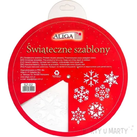 szablon dekoracyjny sniezynki boze narodzenie aliga 25x25 cm