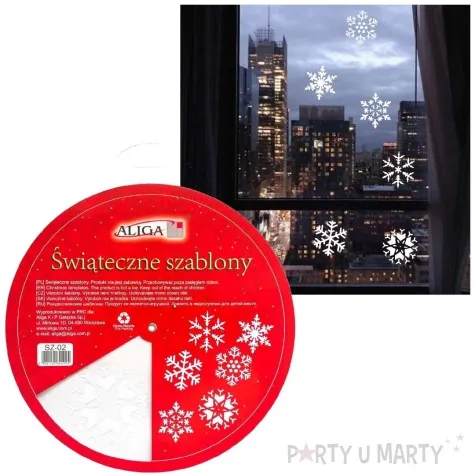 szablon dekoracyjny sniezynki boze narodzenie aliga 25x25 cm