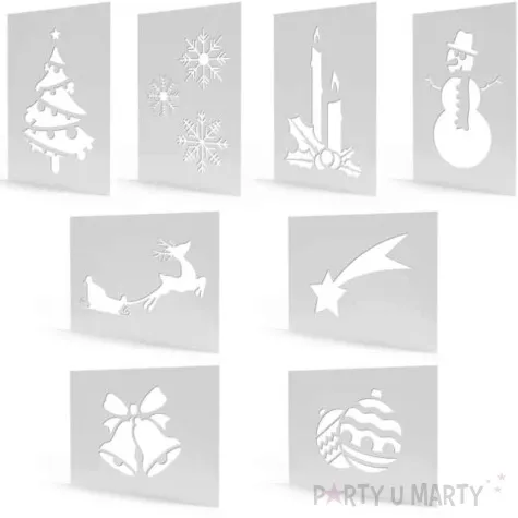 szablony dekoracyjne merry christmas partypal 33x24 cm 8 szt