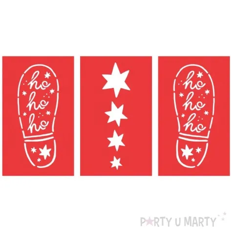 szablony dekoracyjne slady swietego mikolaja partydeco 27 5x16 5 cm 3 szt