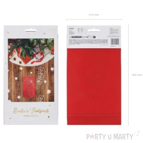 szablony dekoracyjne slady swietego mikolaja partydeco 27 5x16 5 cm 3 szt