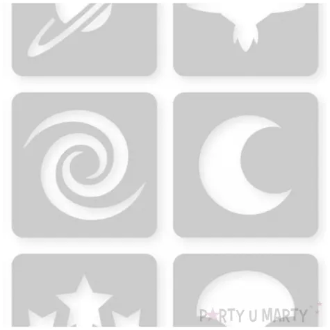 szablony do tatuazy brokatowych zmywalnych kosmos na urodziny dzien dziecka 12 szt