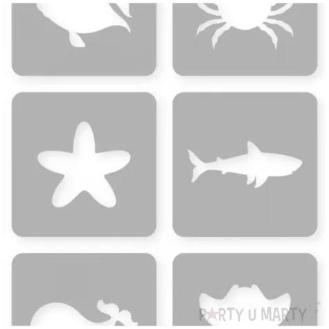 szablony do tatuazy brokatowych zmywalnych podwodny swiat na urodziny dzien dziecka 12 szt