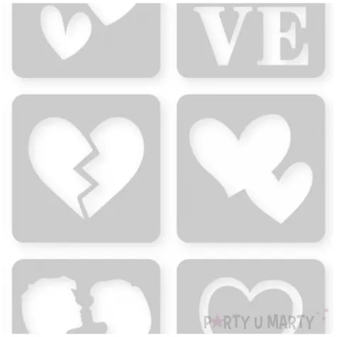 szablony do tatuazy brokatowych zmywalnych walentynki serca love 12 szt