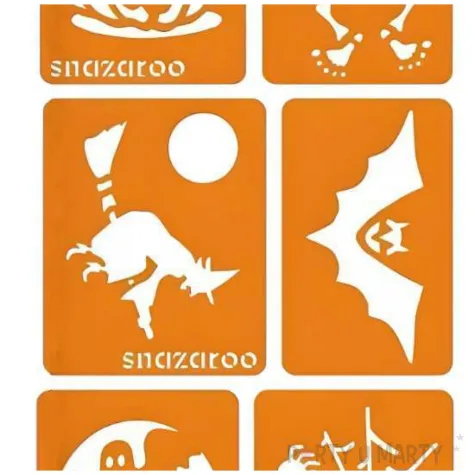 szablony do twarzy halloween dynia szkielet wiedzma duch pomaranczowy snazaroo 6 szt