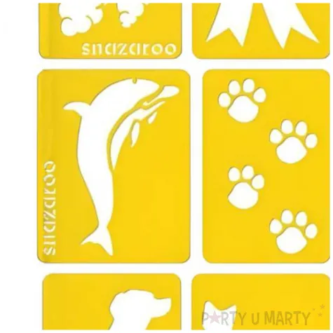 szablony do twarzy koty psy i delfiny zolty snazaroo 6 szt