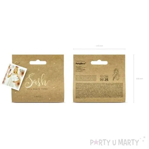 szarfa bride to be biala partydeco 75 cm