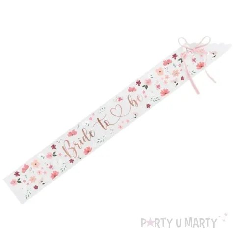 szarfa bride to be bialy partydeco