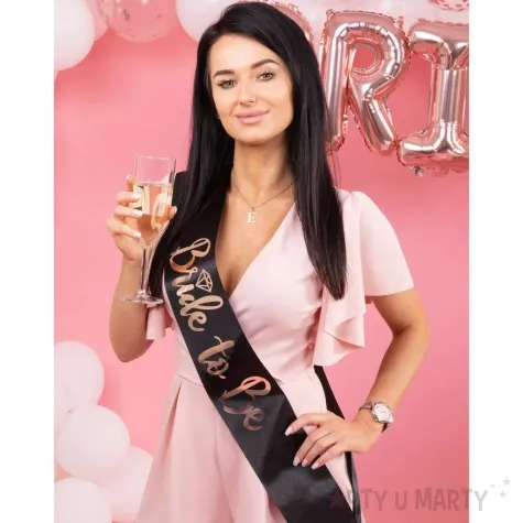 szarfa bride to be wieczor panienski czarny partypal