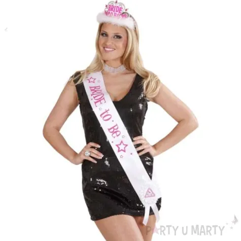 szarfa bride to be z gwiazdami biala widmann 85 cm