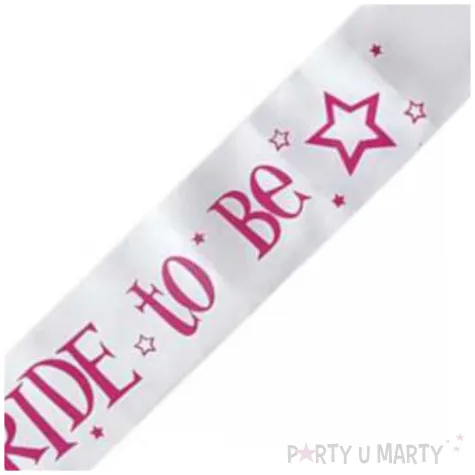 szarfa bride to be z gwiazdami biala widmann 85 cm