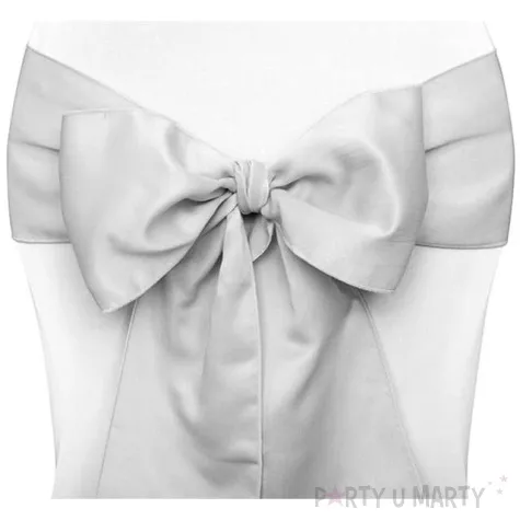 szarfa na krzeslo elegant srebrna 10 szt