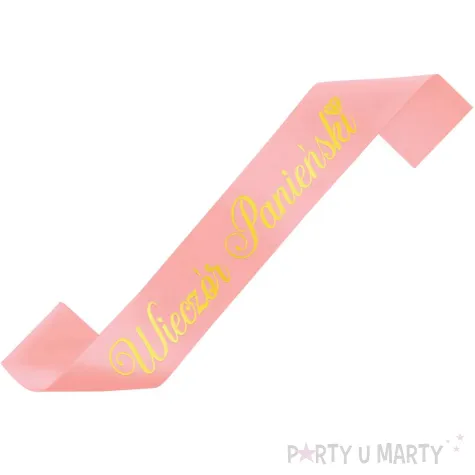 szarfa satynowa wieczor panienski rozowo zlota partypal