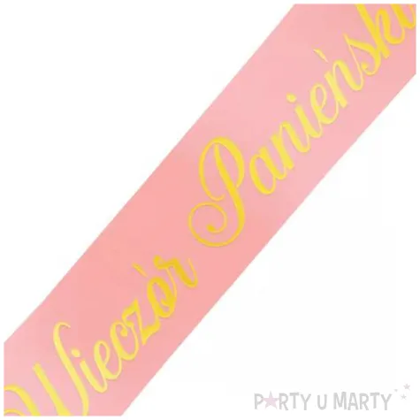 szarfa satynowa wieczor panienski rozowo zlota partypal