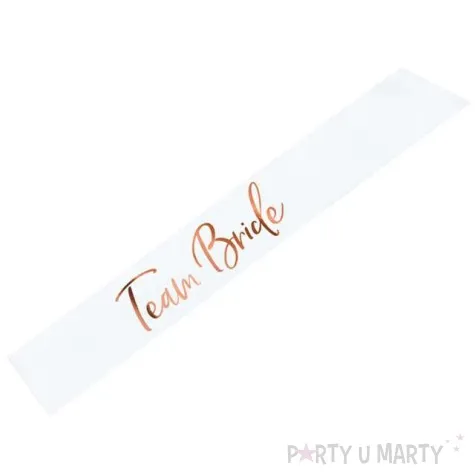 szarfa team bride biala partydeco 75 cm