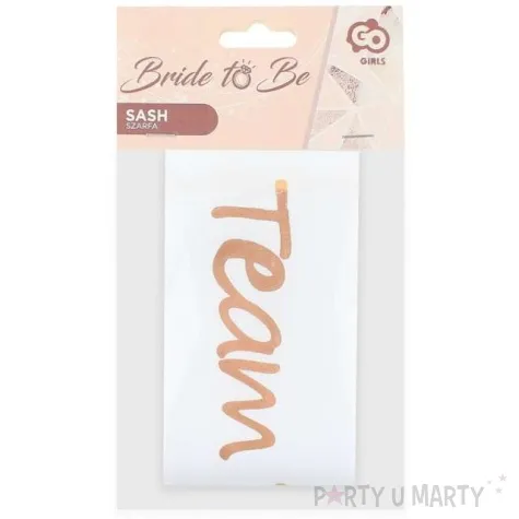 szarfa team bride rozowe zloto godan