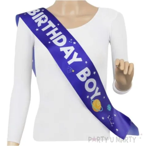szarfa urodzinowa kosmos birthday boy granatowy godan 150x10 cm