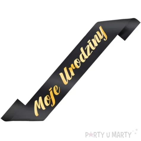 szarfa urodzinowa moje urodziny czarna partypal 160 cm