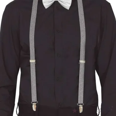 szelki brokatowe srebrne guirca