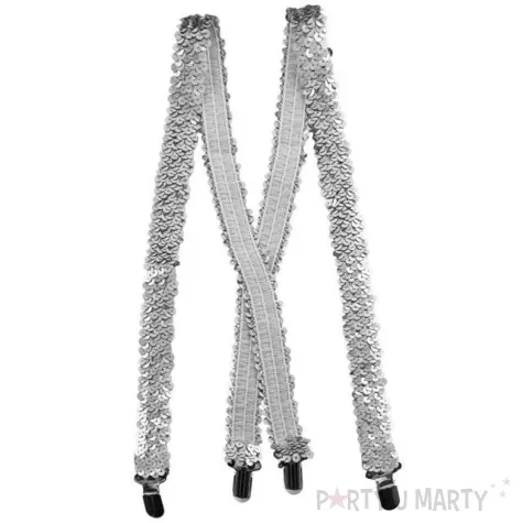 szelki cekinowe srebrne funny fashion