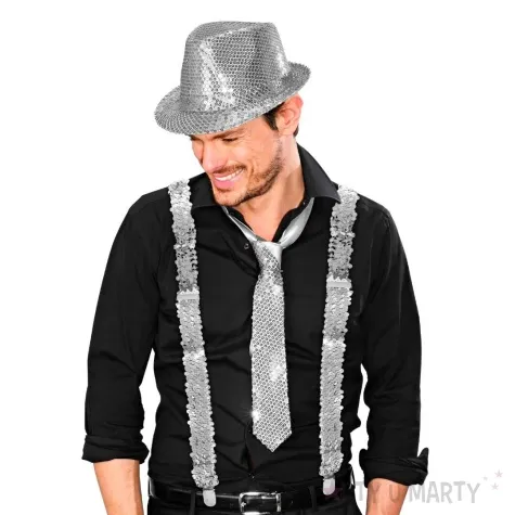 szelki cekinowe srebrny widmann