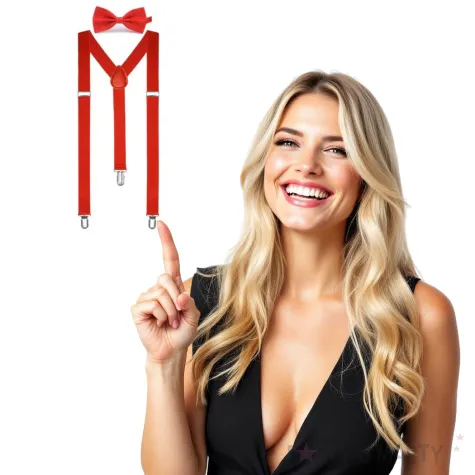 szelki classic z mucha czerwone funny fashion