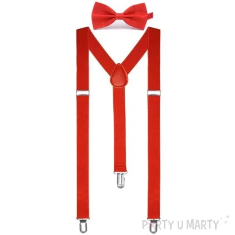 szelki classic z mucha czerwone funny fashion