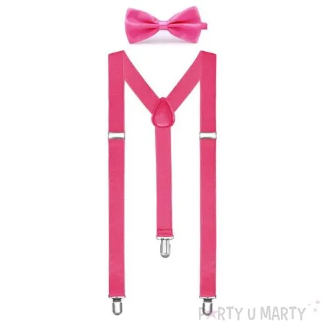 szelki classic z mucha rozowe funny fashion