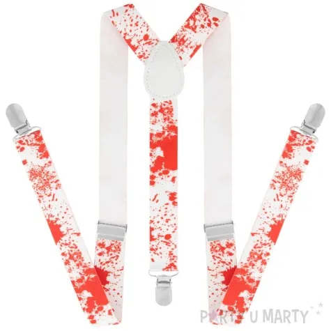 szelki slady krwi halloween bialo czerwony partypal