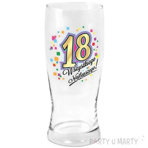 szklanka do piwa 18 urodziny z nadrukiem bgtech 500 ml