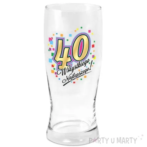 szklanka do piwa 40 urodziny z nadrukiem bgtech 500 ml