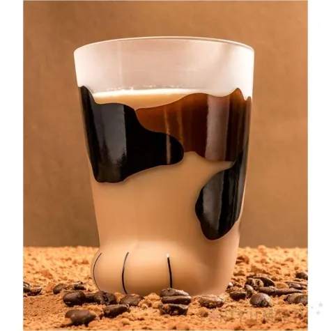 szklanka kocia lapka czarno brazowa gadgetmaster 300 ml