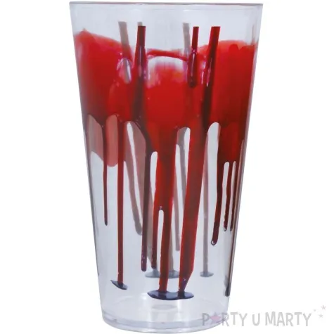 szklanka zakrwawiona halloween guirca 15 cm