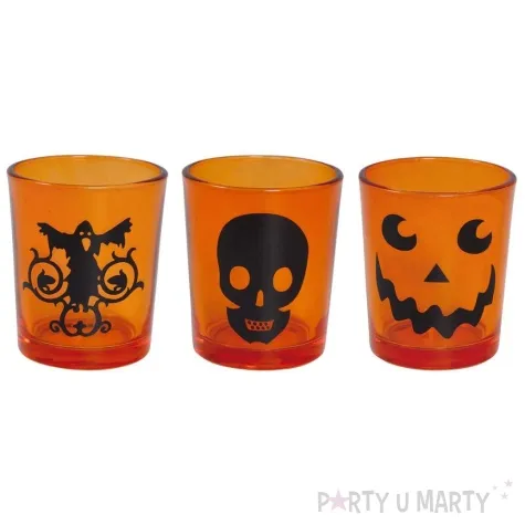 szklanki dynia duch czaszka halloween pomaranczowy guirca 3 szt