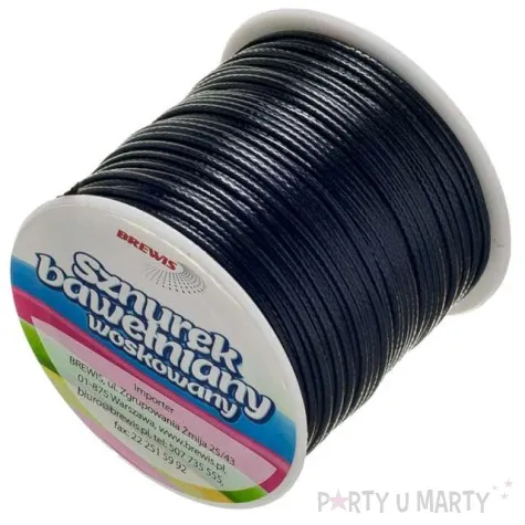 sznurek bawelniany woskowany czarny brewis 25 m