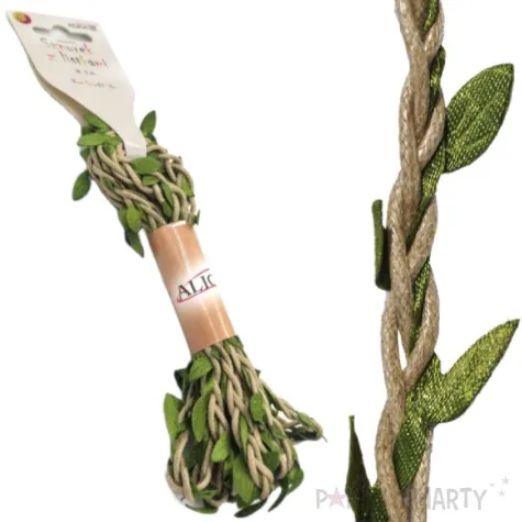 sznurek jutowy z listkami blady aliga 3 m