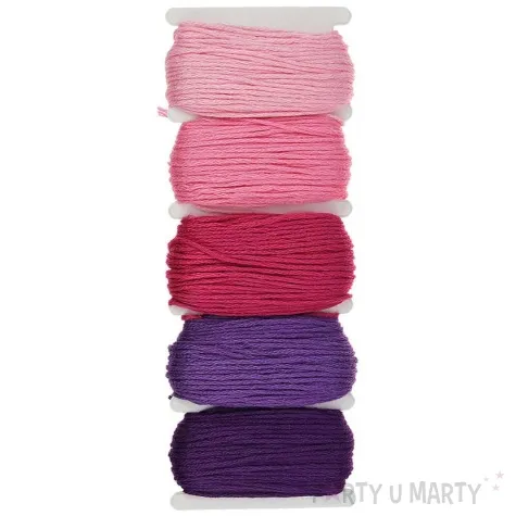 sznurek mulina 5 odcieni fioletowy titanum 10 m 5 szt