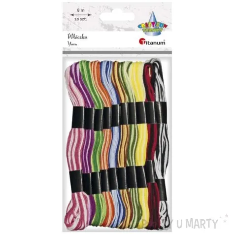 sznurek mulina dwukolorowa mix titanum 8 m 10 szt