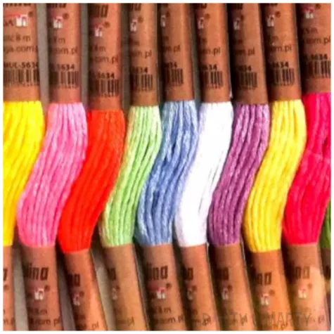 sznurek mulina kolory jaskrawe mix aliga 8 m 10 szt