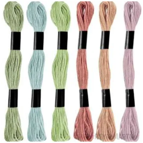 sznurek mulina pastel mix titanum 8 m 12 szt