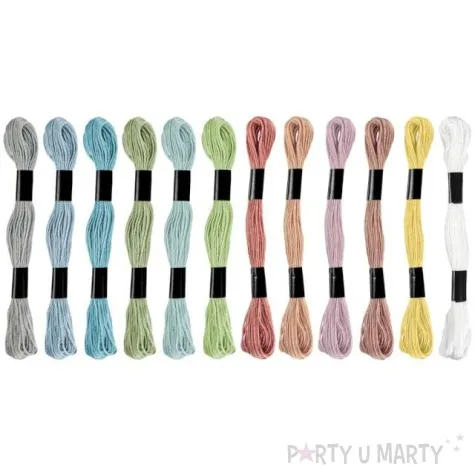 sznurek mulina pastel mix titanum 8 m 12 szt