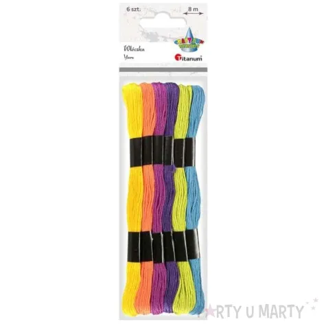 sznurek mulina zywe kolory mix titanum 8 m 6 szt