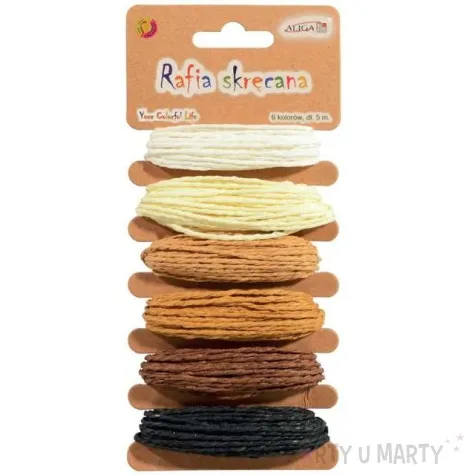sznurek rafia kolory jesienne mix aliga 5 m 6 szt