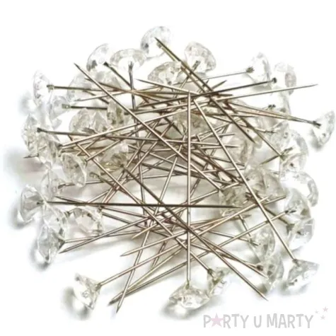 szpilki diamenciki bezbarwne 40 mm czakos 50 szt