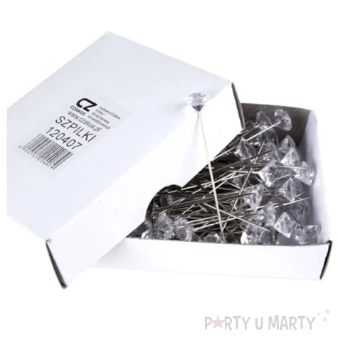 szpilki diamenciki bezbarwne 50 mm czakos 50 szt