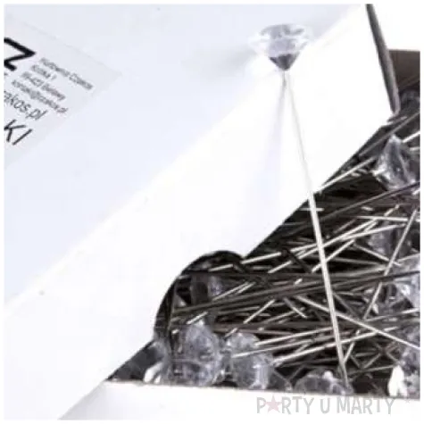 szpilki diamenciki bezbarwne 50 mm czakos 50 szt